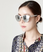 韓國代購 全黑 卡其 白 平光 鏡面 水銀 半粗框 細邊 太陽眼鏡 SG-0014